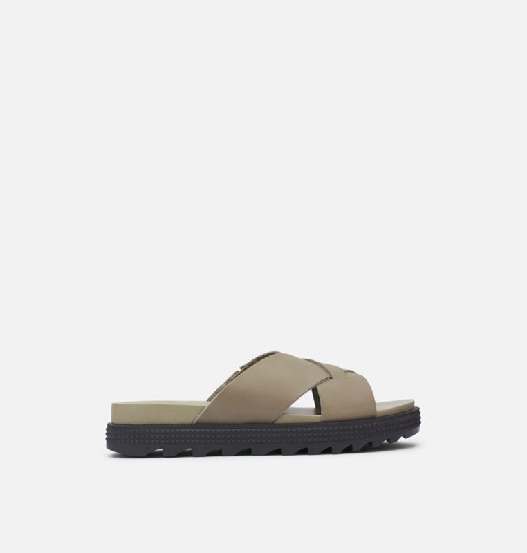 Womens Slides Olive - Sorel Roaming™ Criss Cross - 354-CXRLFW